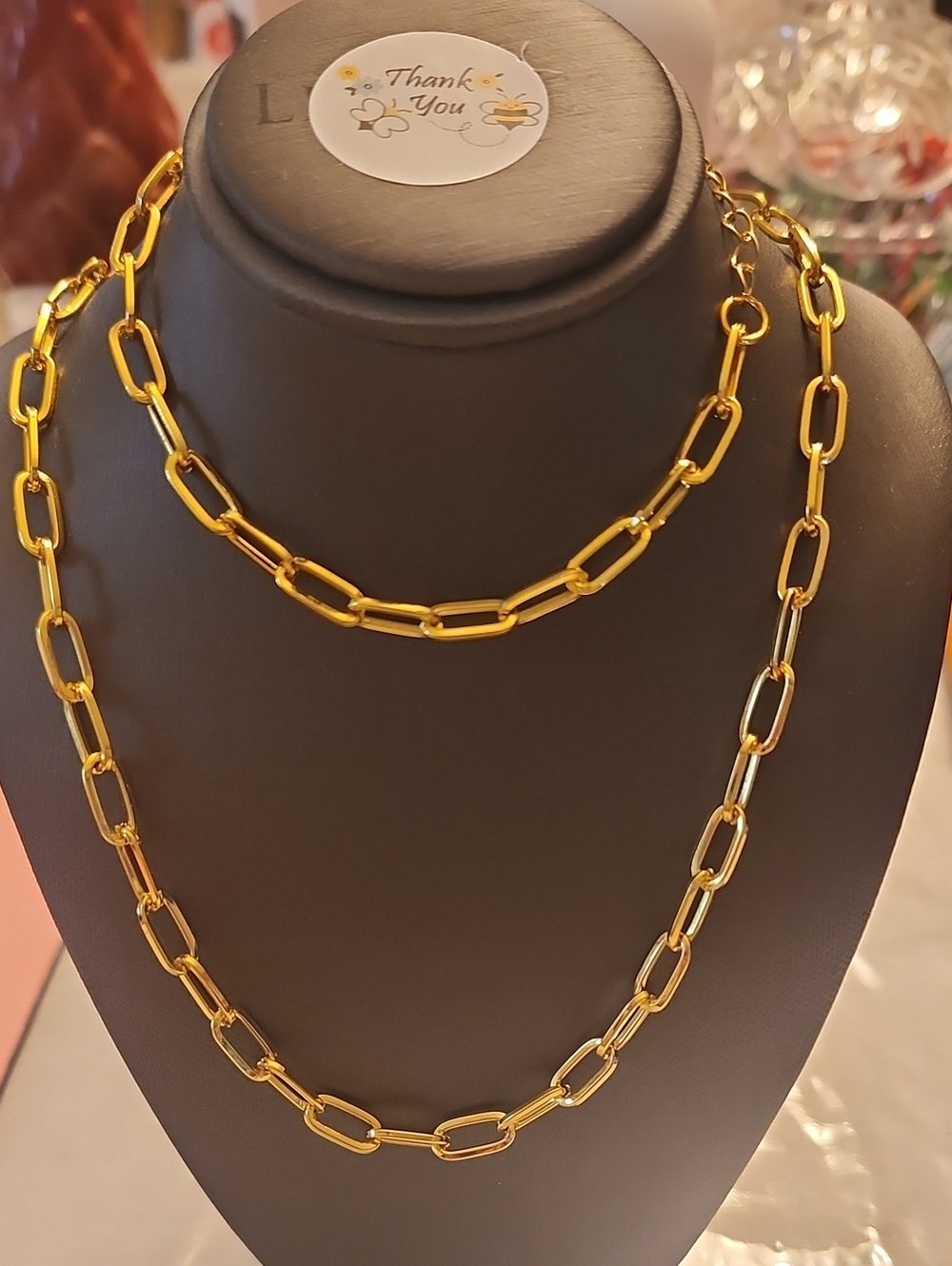 Gold Link Chain Necklace - Elegant Women's Jewelry
